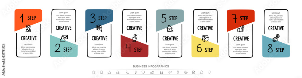 Modern infographic template. Vector business numbered rectangular ...