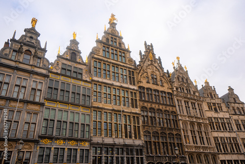 Grote markt , town square in old town of Antwerp surround with classical building since medieval : Antwerp , Belgium : November 29 , 2019
