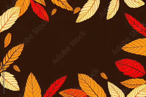 Autumn colorful leafs with copy space
