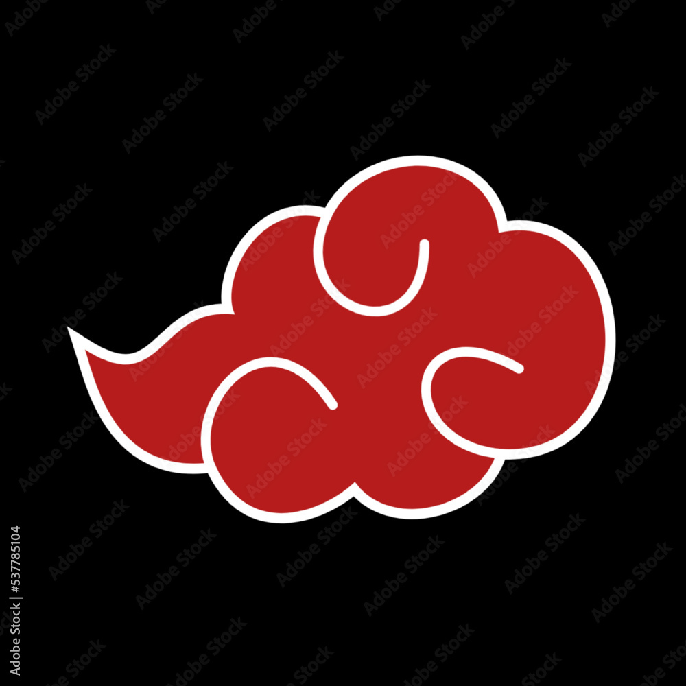 Akatsuki red cloud logo, suitable for use as a business or community ...