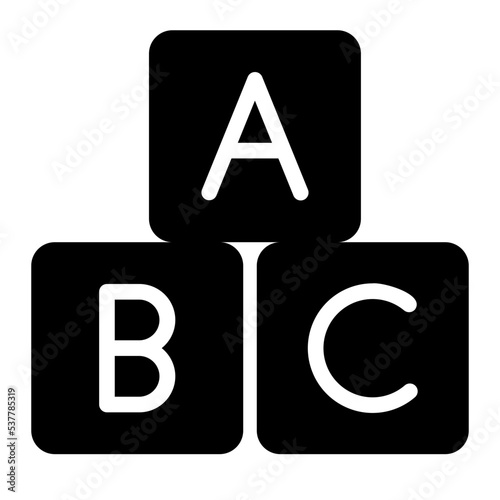 abc block glyph icon