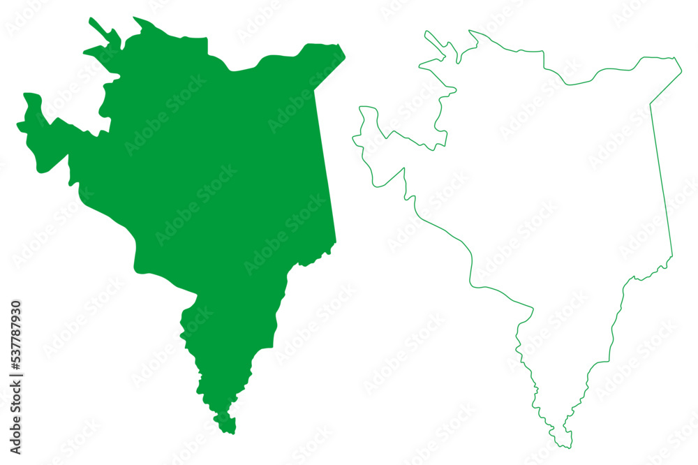 Aratuba municipality (Ceará state, Municipalities of Brazil, Federative Republic of Brazil) map vector illustration, scribble sketch Aratuba map