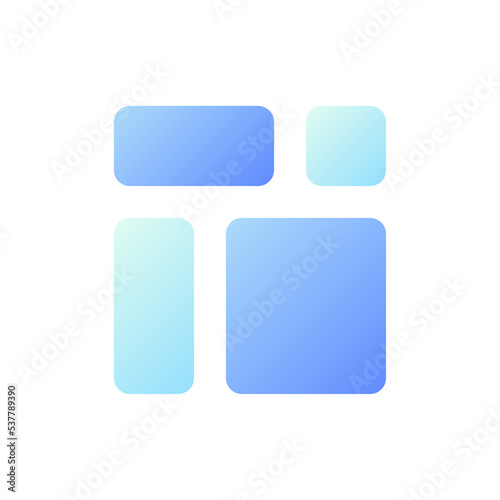 Content blocks pixel perfect flat gradient two-color ui icon. Webpage elements arrangement. Web design. Simple filled pictogram. GUI, UX design for mobile application. Vector isolated RGB illustration