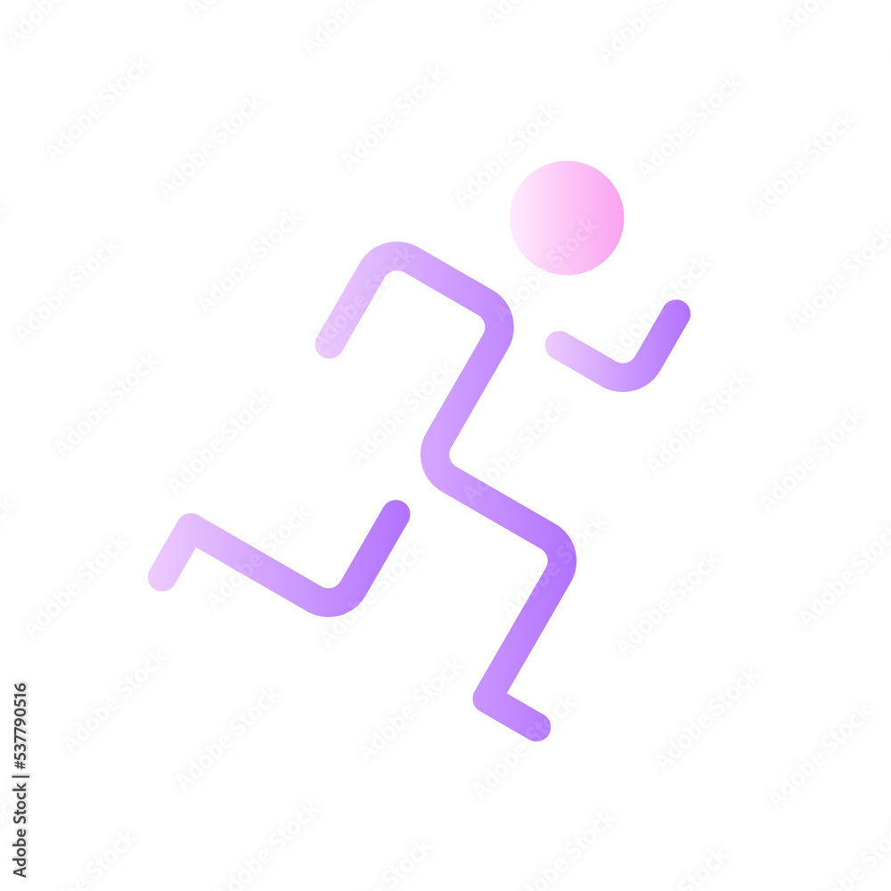 Running flat gradient two-color ui icon. Active lifestyle. Healthy habit. Jogging practice. Workouts. Simple filled pictogram. GUI, UX design for mobile application. Vector isolated RGB illustration Running flat gradient two-color ui icon. Active lifestyle. Healthy habit. Jogging practice. Workouts. Simple filled pictogram. GUI, UX design for mobile application. Vector isolated RGB illustration
