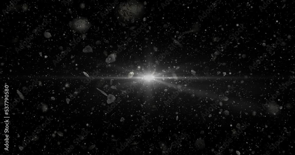Asteroids flying in space. Rocks and Stars fly through space after a huge big bang explosion. Asteroids flying in space. Rocks and Stars fly through space after a huge big bang explosion.
