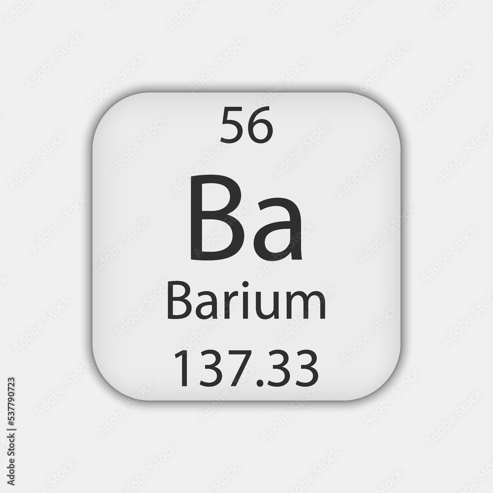 Barium symbol. Chemical element of the periodic table. Vector illustration. Barium symbol. Chemical element of the periodic table. Vector illustration.