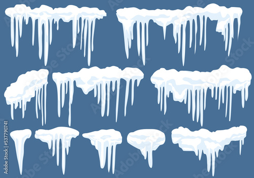 icicles isolated on blue background