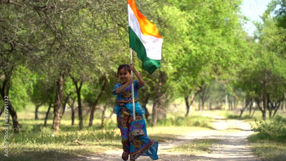 Indian Girl With Tricolour Or Indian Flag Colours Suitable For Happy indian-girl-with-tricolour-or-indian-flag-colours-suitable-for-happy