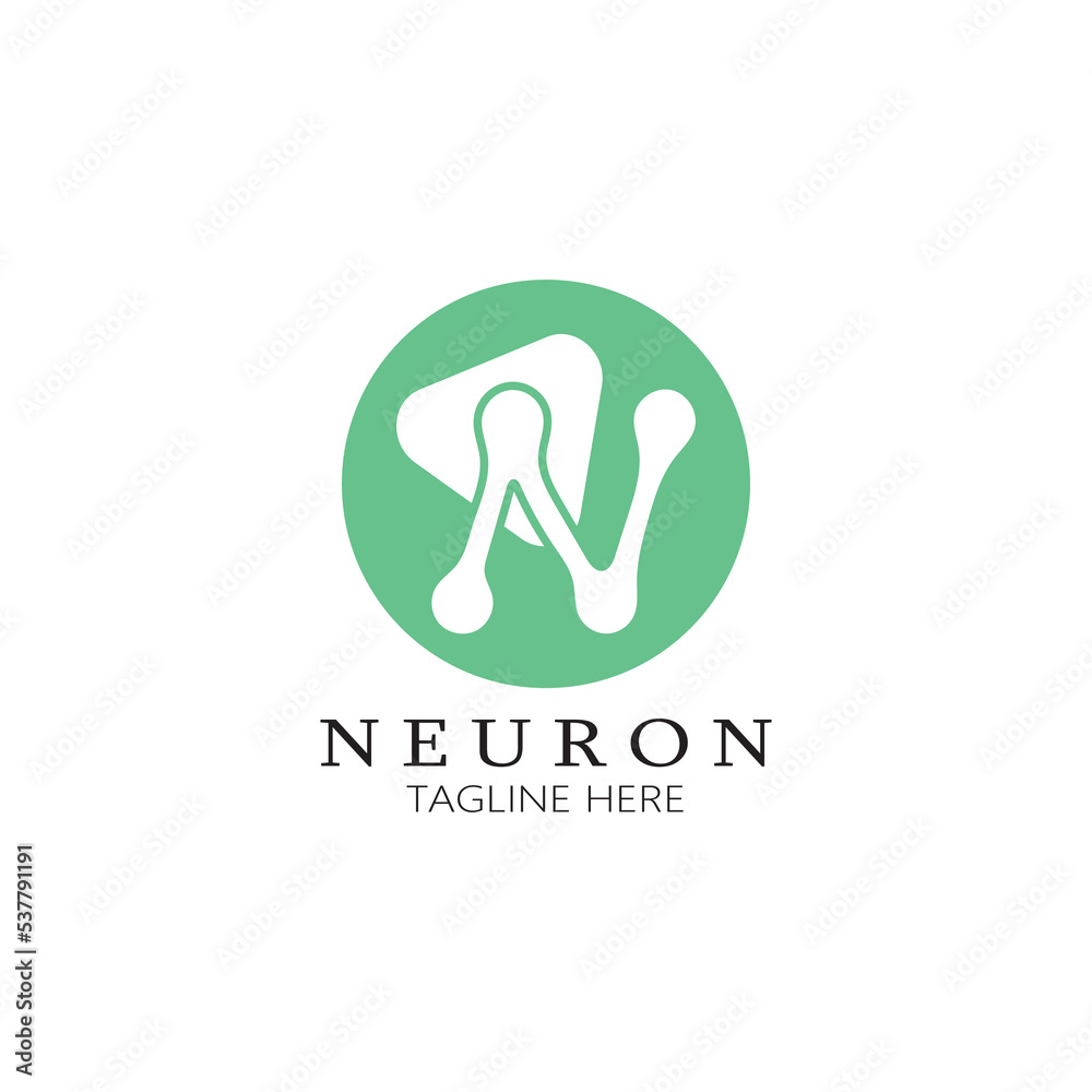Neuron logo or nerve cell logo design,molecule logo illustration template icon with vector concept Neuron logo or nerve cell logo design,molecule logo illustration template icon with vector concept