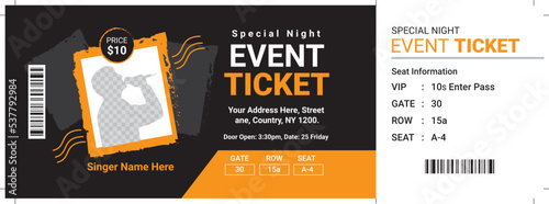 Event Ticket Vector Template 102