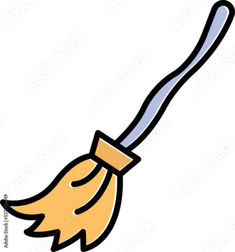 Broomstick Vector Icon which is suitable for commercial work and easily modify or edit it
