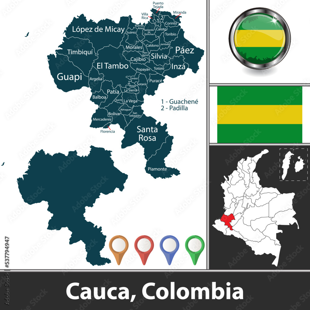 Fototapeta premium Cauca Department, Colombia