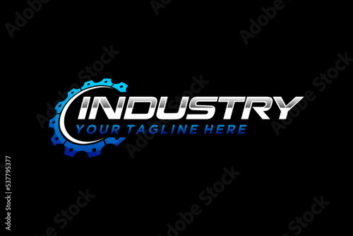 Cog gear automotive factory industry engineering logo design 