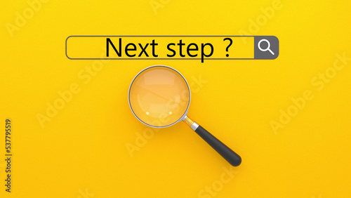 magnifying glass on the document. Next step ?