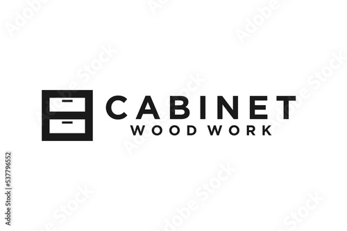 Cabinet woodowrk wardrobe logo design minimalist icon symbol furniture house decoration