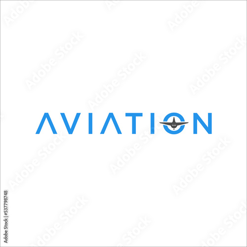 Aviation and airplane logo text design
