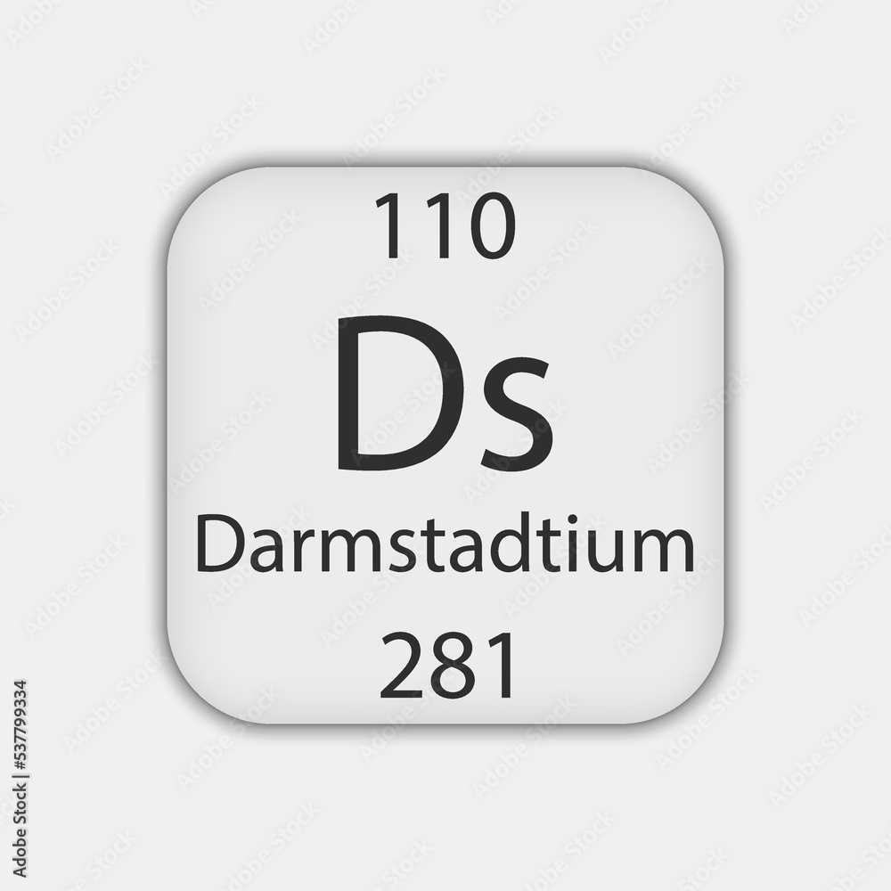 Darmstadtium symbol. Chemical element of the periodic table. Vector illustration. Darmstadtium symbol. Chemical element of the periodic table. Vector illustration.