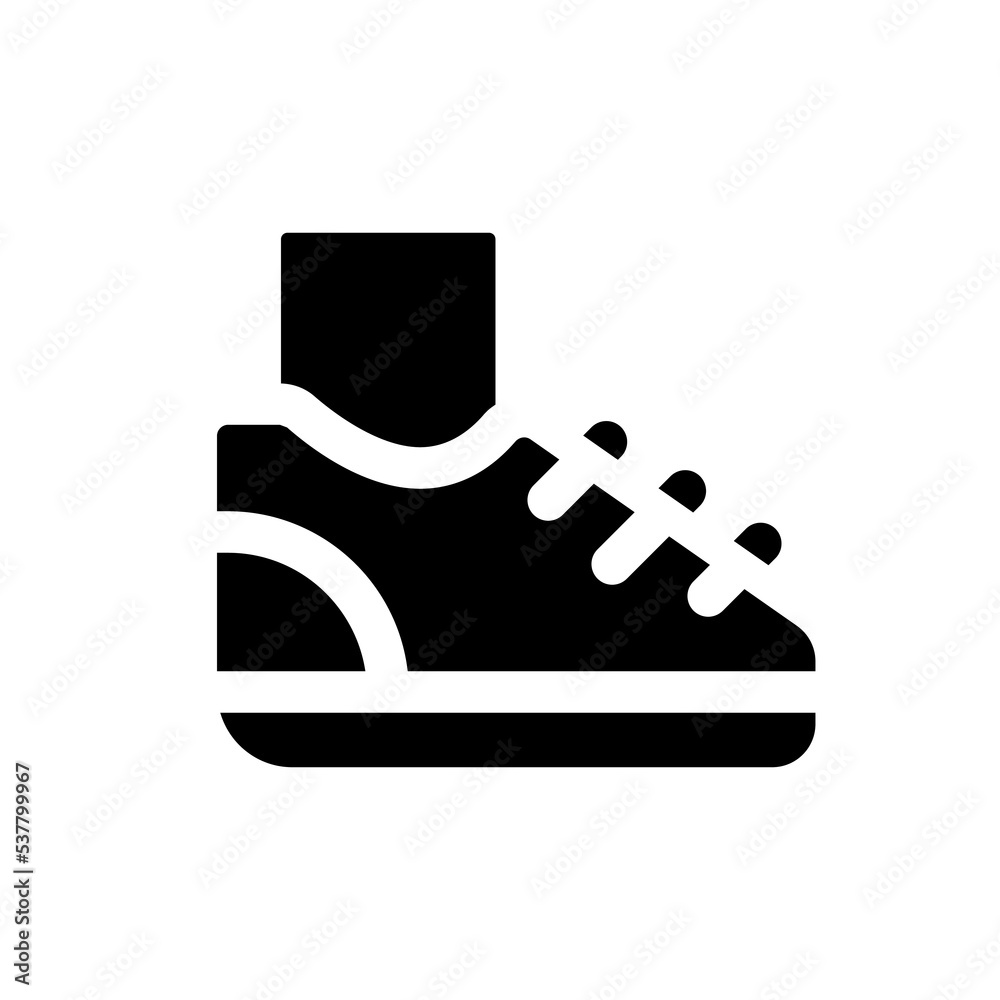 Sneaker black glyph ui icon. Sport footwear. Running and jogging. Healthy habit. User interface design. Silhouette symbol on white space. Solid pictogram for web, mobile. Isolated vector illustration Sneaker black glyph ui icon. Sport footwear. Running and jogging. Healthy habit. User interface design. Silhouette symbol on white space. Solid pictogram for web, mobile. Isolated vector illustration