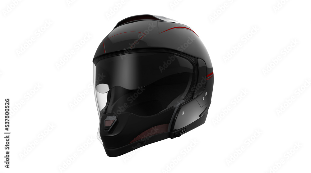 Modular Helmet Visor Left View. Isolated on White. 3D Render. 3D Illustration.