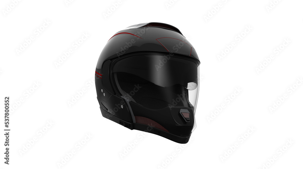 Modular Helmet Visor Right View. Isolated on White. 3D Render. 3D Illustration. Modular Helmet Visor Right View. Isolated on White. 3D Render. 3D Illustration.