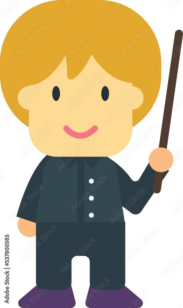 male conductor illustration in minimal style male conductor illustration in minimal style