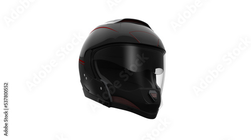 Modular Helmet Visor Right View. Isolated on White. 3D Render. 3D Illustration.