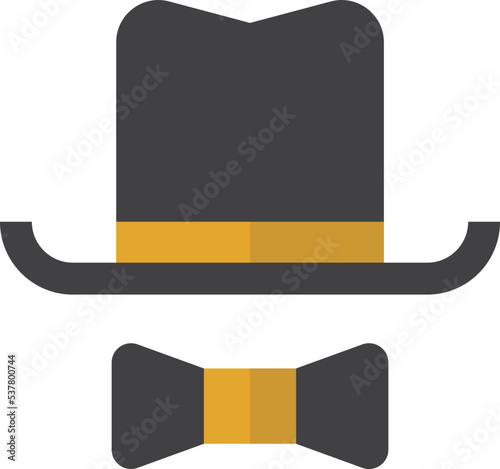 top hat with bow illustration in minimal style
