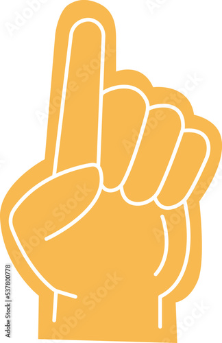 Fun foam finger flat icon Show support Sport competition