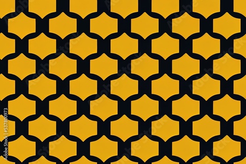 2d yellow geometric pattern. Seamless pattern with rounded shapes.