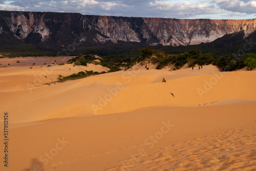 beautiful sunlit sand dunes in jalap  o national park