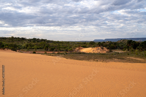 beautiful sunlit sand dunes in jalapão national park