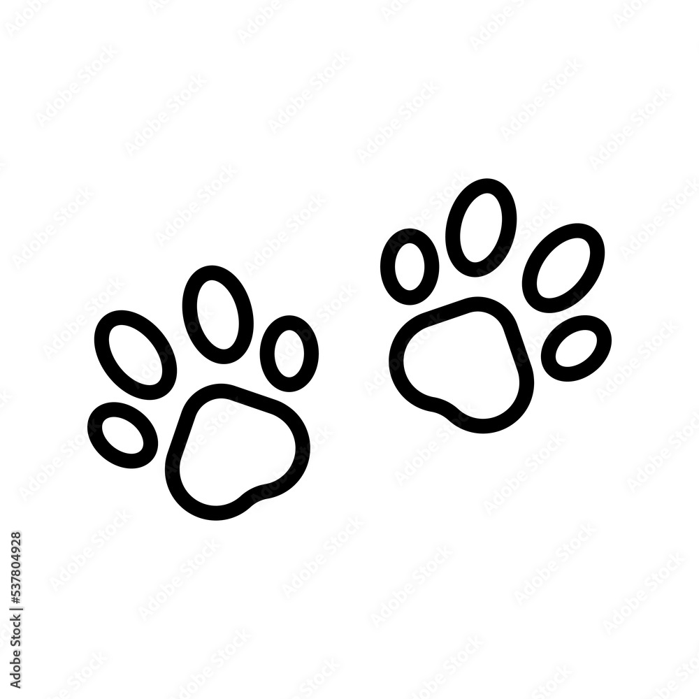 dog paw web icon color editable