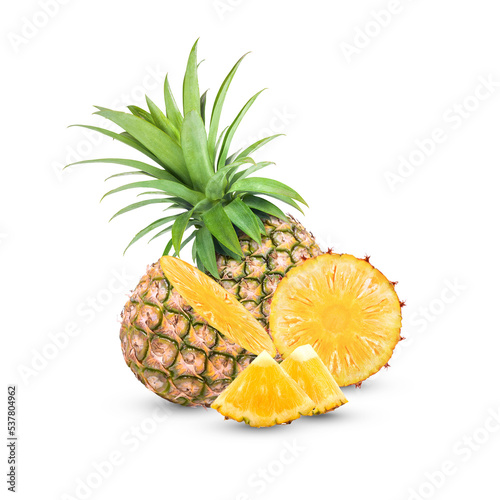 Fresh pineapple isolated on transparent background (.PNG)