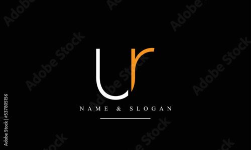 UR, RU, U, R abstract letters logo monogram