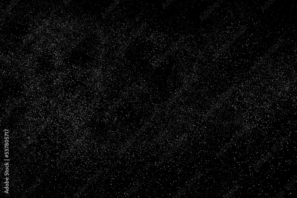 Obraz premium Distressed white grainy texture. Dust overlay textured. Grain noise particles. Rusted black background. Vector illustration. EPS 10. 