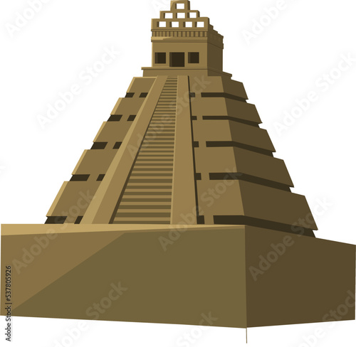 Vector Illustration of Crystall Skull Ancient Temple Pyramid on Indiana Jones Png Transparent No background