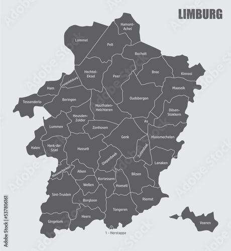 Limburg administrative map