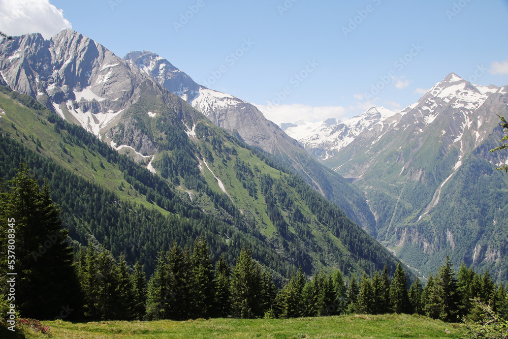 The view from Imbachhorn mountain to Zell am See valley, Austria	