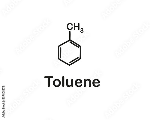 Chemical formula toluene. Vector illustration