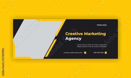 Digital marketing agency facebook cover photo design with creative shape or web banner for digital marketing business