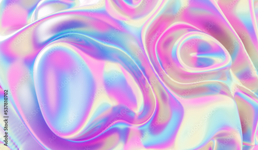3d abstract background with lines and waves pink blue  color theme 03
