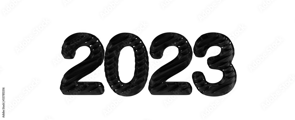 year 2023. 3D illustration numbers isolated white background year 2023. 3D illustration numbers isolated white background