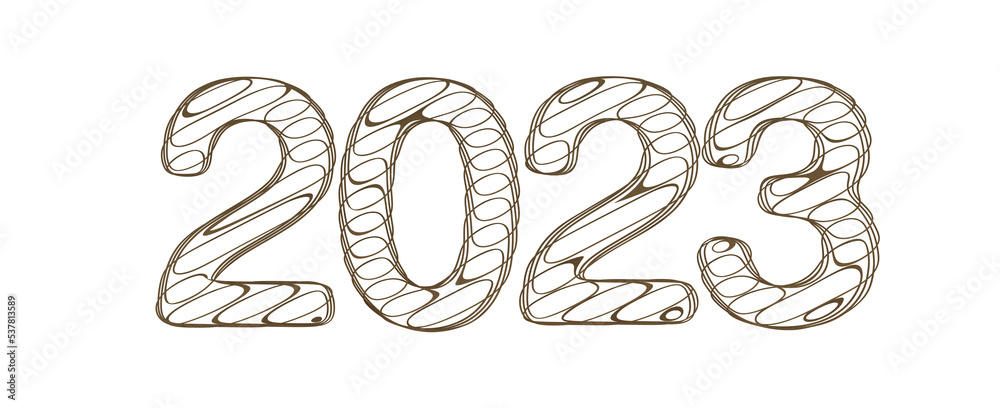 year 2023. 3D illustration numbers isolated white background year 2023. 3D illustration numbers isolated white background