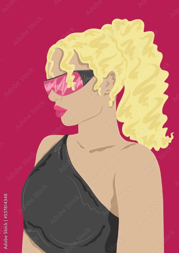 fashionable woman wearing sunglasses and ponytail fashionable woman wearing sunglasses and ponytail
