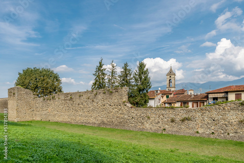 A glimpse of the historic center of Figline Valdarno, Florence, Italy, seen from the ancient perimeter walls
