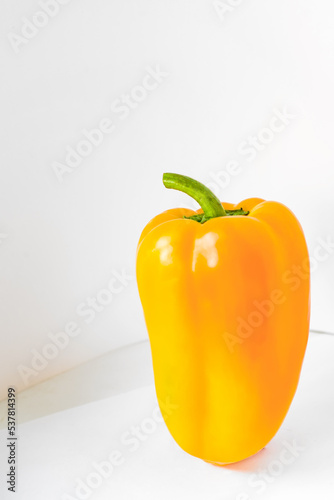 yellow bell sweet pepper isolated on white background.