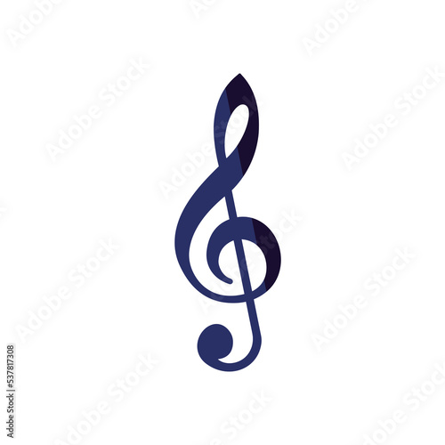 Treble clef vector icon illustration EPS 10. G-clef, music key flat sign. Melody, song, tune, audio image for web, dev, app. Music theory symbol. Sound media concept. Isolated on white