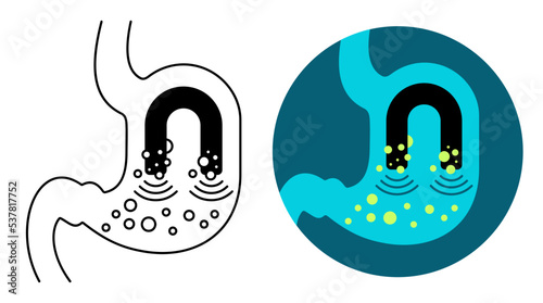 Activated charcoal icon - adsorbing of poison