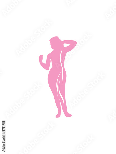 strong woman image logo design illustration vector