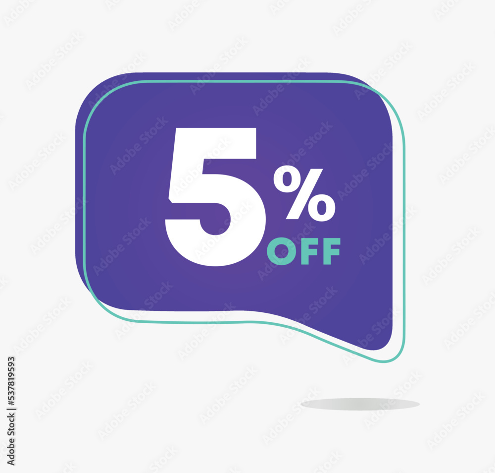 5% off. Design template for sales, offers, discount. Vector illustration 5% off. Design template for sales, offers, discount. Vector illustration